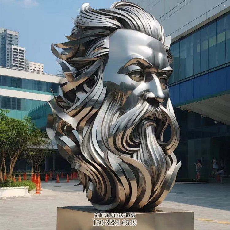 白鋼人頭像雕塑制造，歐式風格，鏡面人頭像雕塑廠家供給