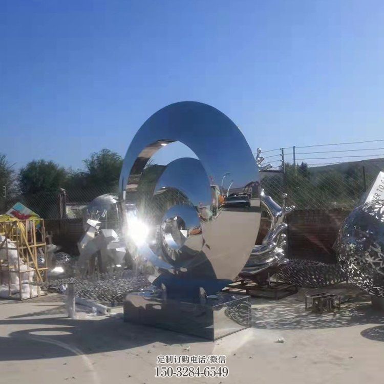 公園圓環(huán)雕塑，噴砂發(fā)光雕塑，鍛造工藝