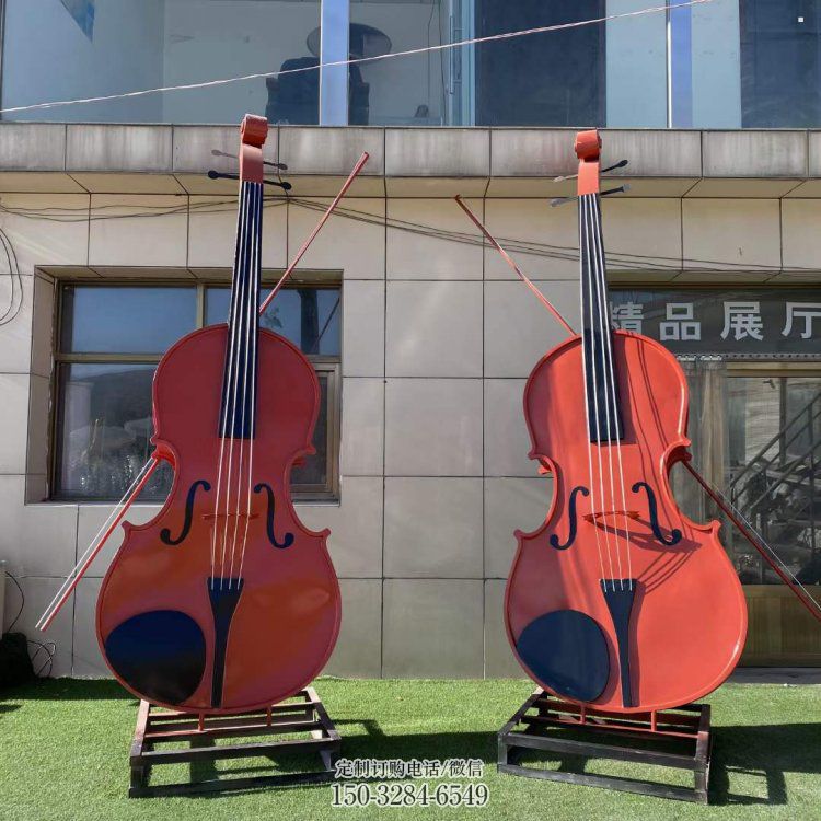 提琴雕塑定價(jià)，拉絲工藝，烤漆提琴雕塑制作
