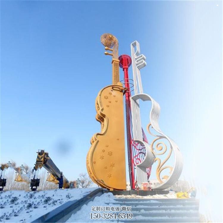 提琴雕塑供應(yīng)，樂器雕塑，烤漆提琴雕塑制造廠家
