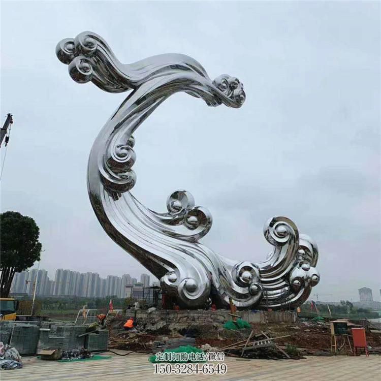 公園云朵雕塑，噴砂發(fā)光雕塑，鍛造工藝