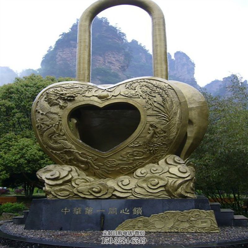 藝術(shù)同心鎖雕塑承接，景區(qū)案例，公園鎖子雕塑定制