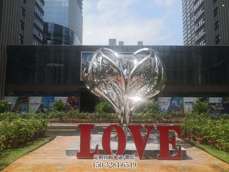 彩繪景觀love雕塑生產(chǎn)，景區(qū)案例，彩繪不銹鋼love雕塑優(yōu)選