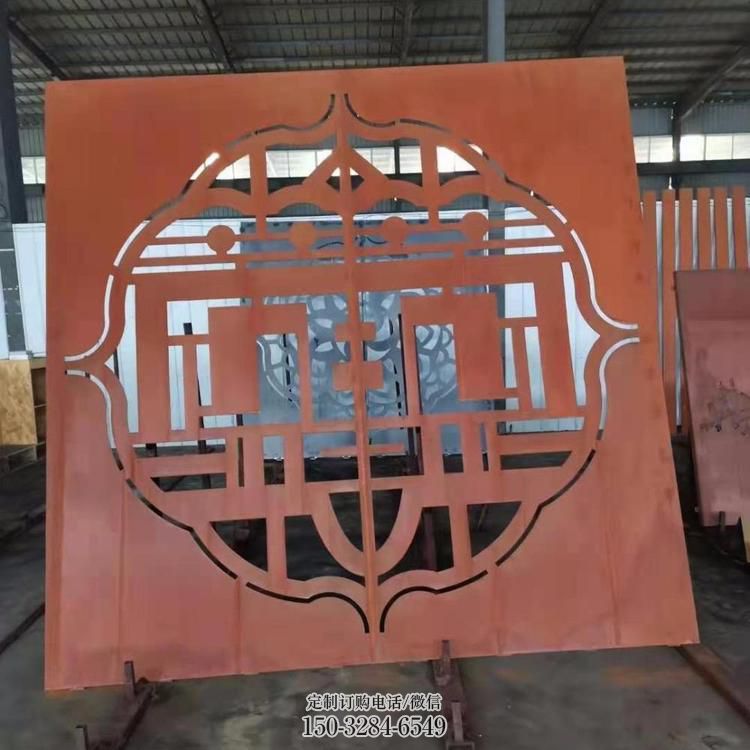 鏤空景墻雕塑，耐候鋼鏤空工藝設(shè)計